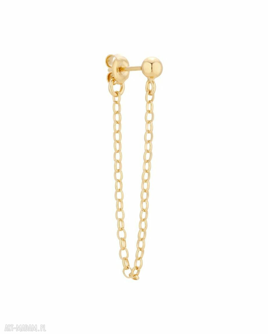 Złoty kolczyk łańcuszkiem łańcuszek sotho