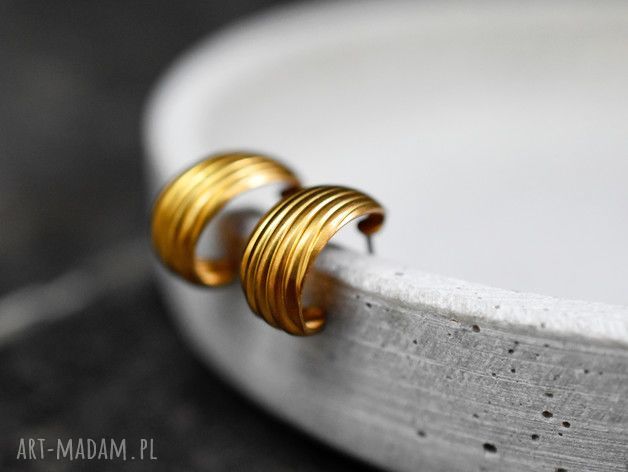 Kolczyki vintage lat 70tych mini creolen orient prezent złoty