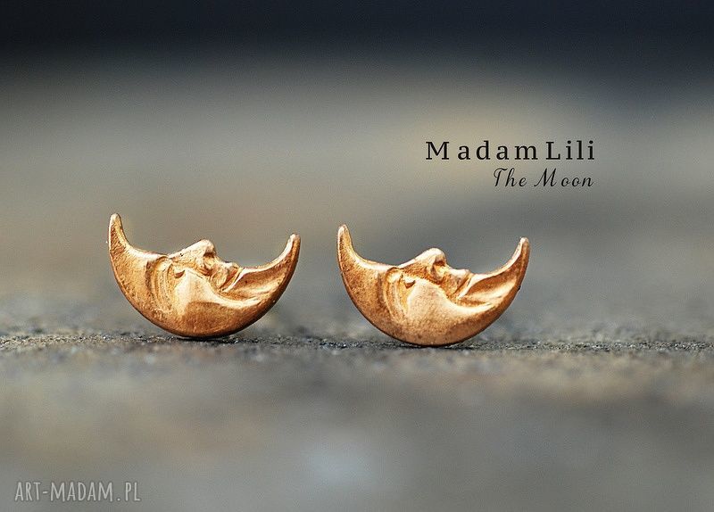 KsiĘŻyc kolczyki lata ♥ księżyce sztyfty złoty elegancja