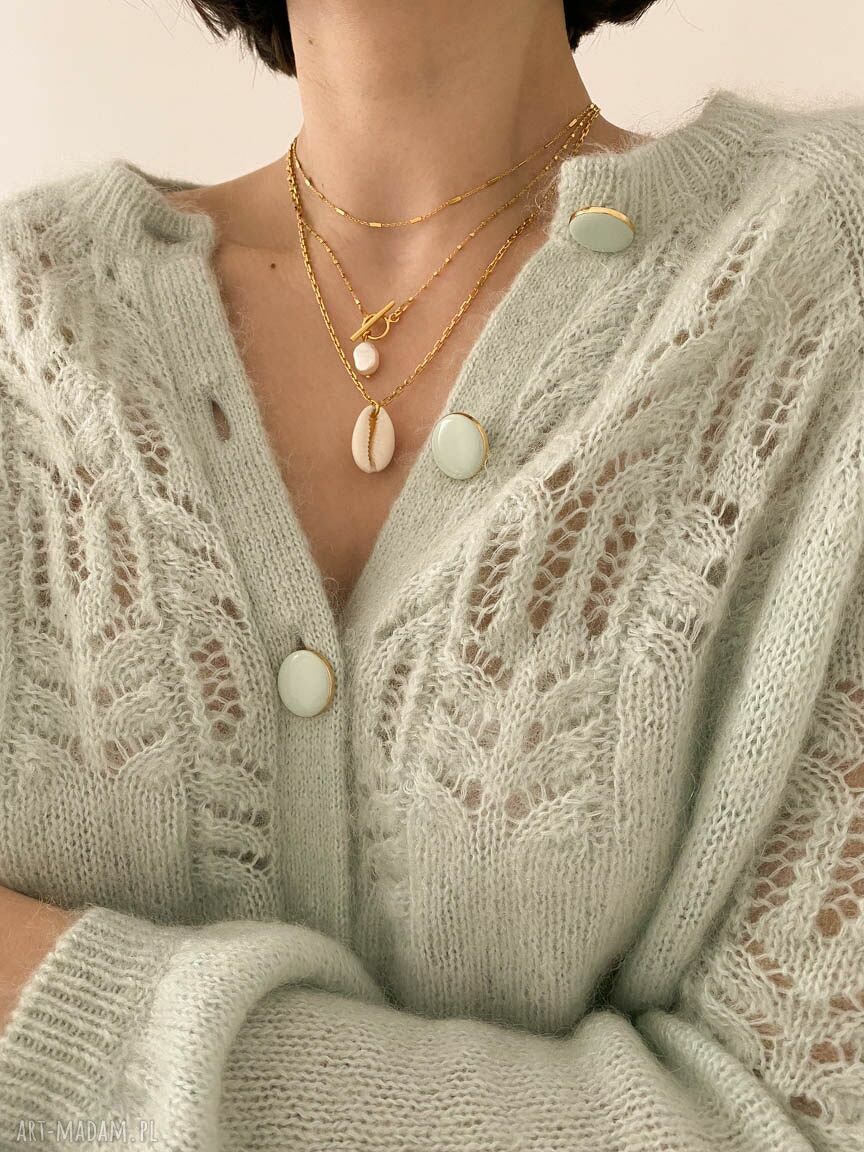 Złoty łańcuszkowy choker handmade naszyjnik ręcznie robiony art Madam.pl