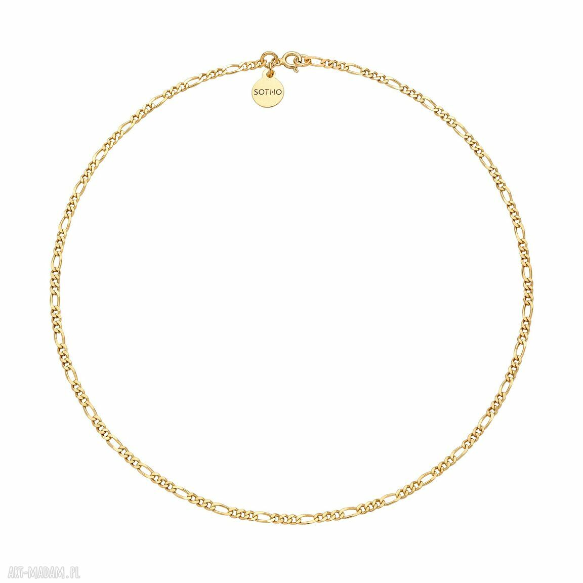 Złoty łańcuszkowy naszyjnik łańcuch elegancki pozłacany łańcuszek