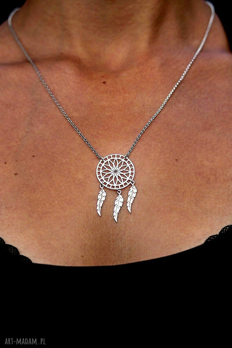 naszyjniki: ŁAPACZ SNÓW NASZYJNIK ETHNO DREAMCATCHER 02 handmade