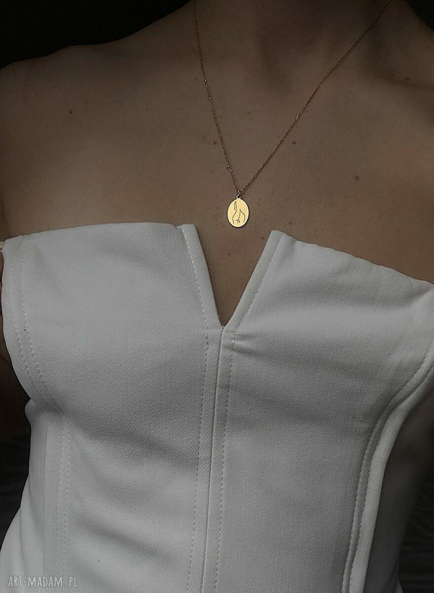 naszyjniki: Złoty medalion Body N°7 Ręcznie zrobione