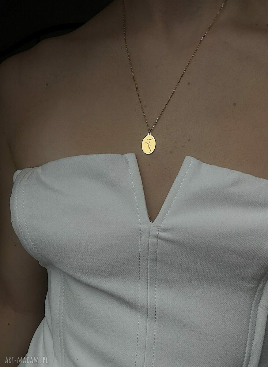 naszyjniki: Złoty medalion Face N°10 Ręcznie zrobione