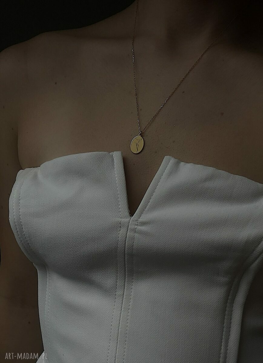 naszyjniki: Złoty medalion Face N°10 Ręcznie zrobione