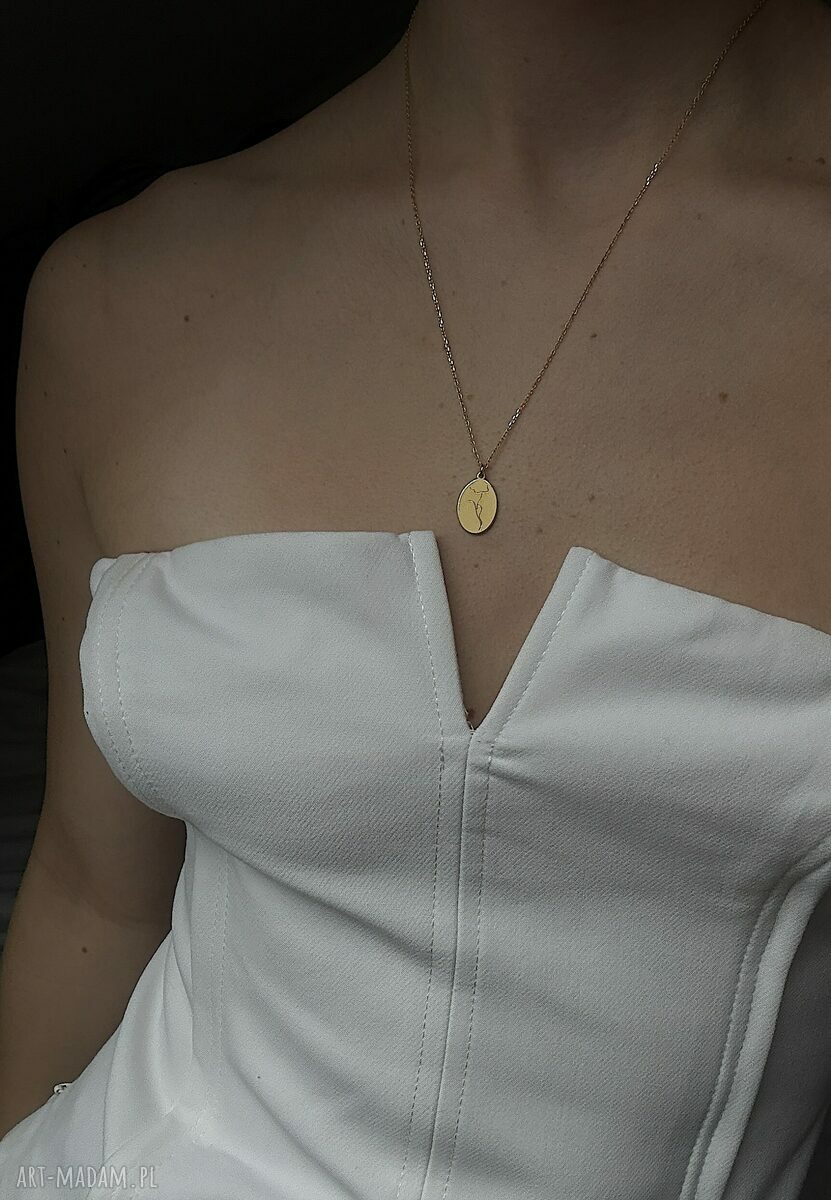 naszyjniki: Złoty medalion Face N°10 Ręcznie zrobione
