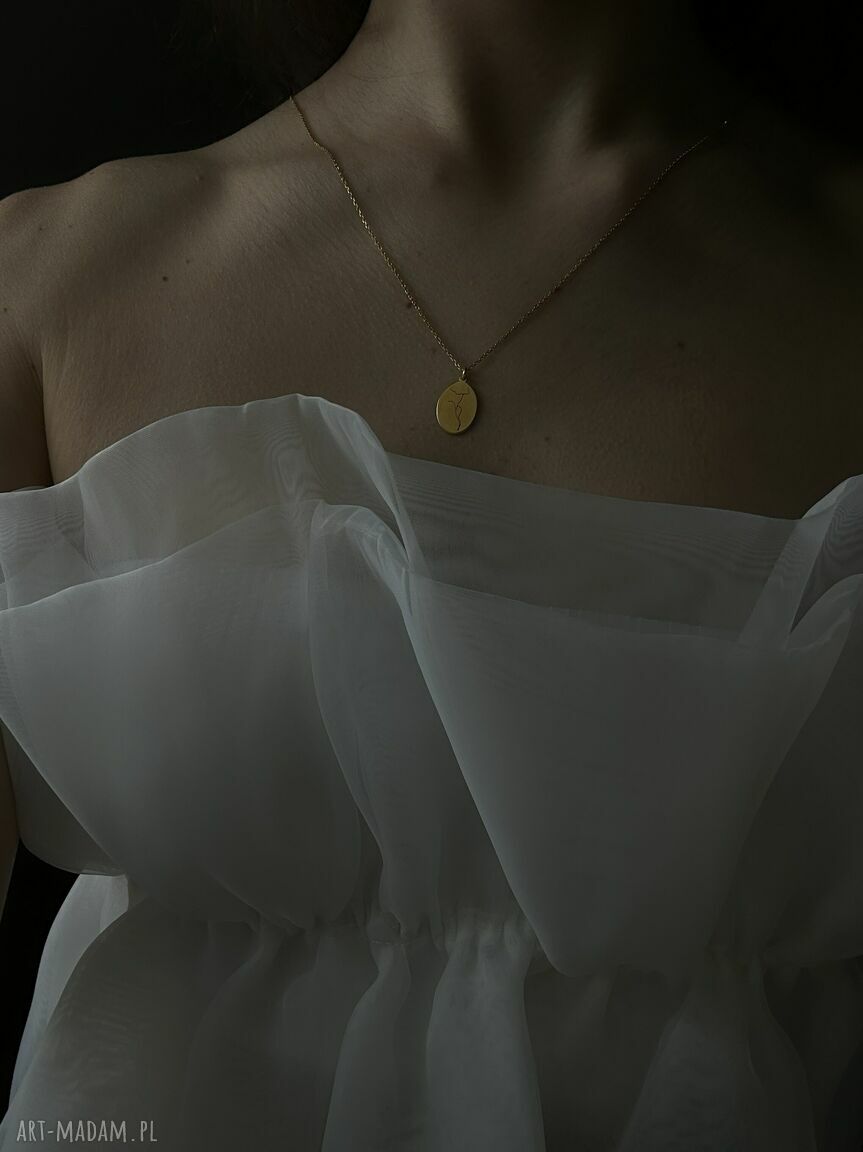 naszyjniki: Złoty medalion Face N°10 Ręcznie zrobione