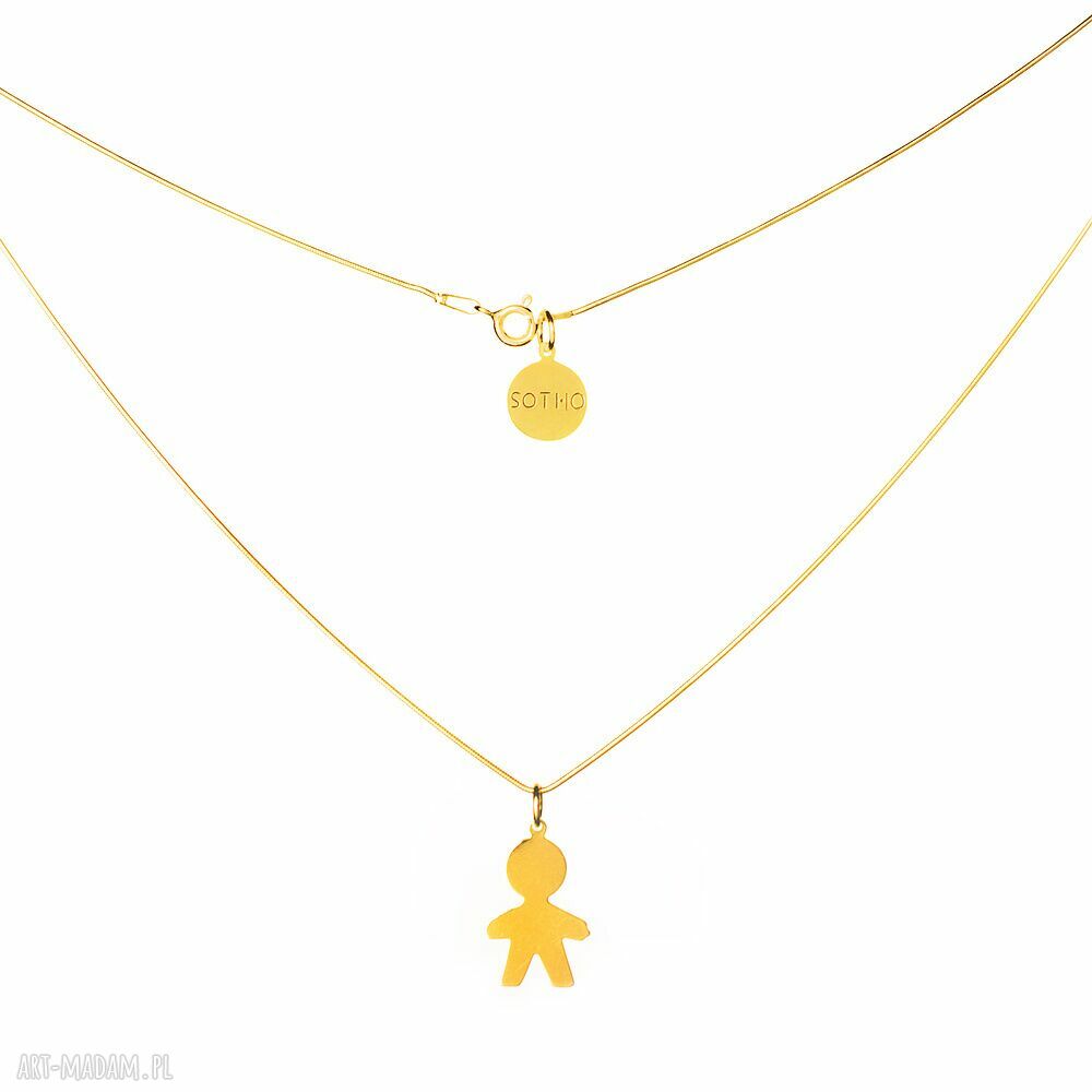 ZŁoty modowy naszyjnik chŁopiec chŁopczyk ŁaŃcuszek Żmijka grawer