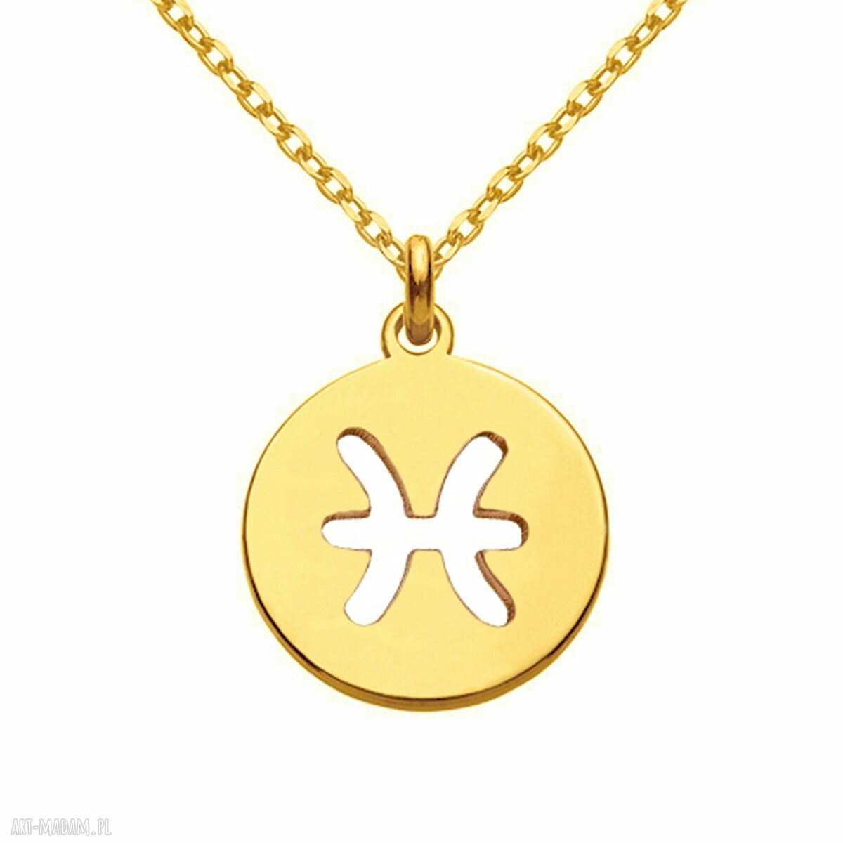 Złoty naszyjnik ze znakiem zodiaku Ryby
