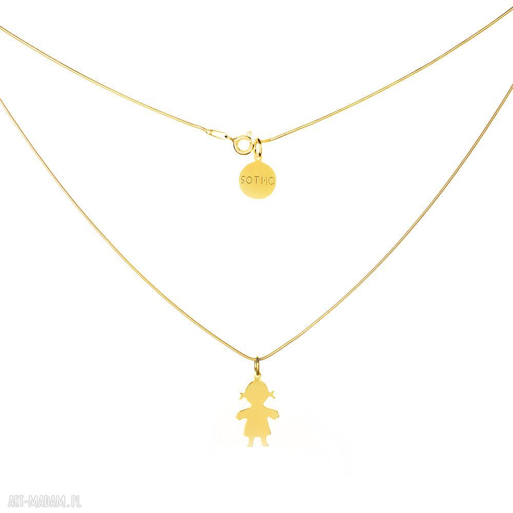 ZŁoty naszyjnik modowy dziewczynka ŁaŃcuszek Żmijka grawer