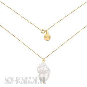 złoty naszyjnik z barokową perłą