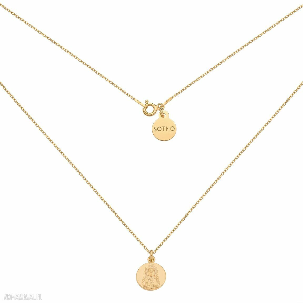 Złoty naszyjnik łańcuszek budda żółte złocenie łańc