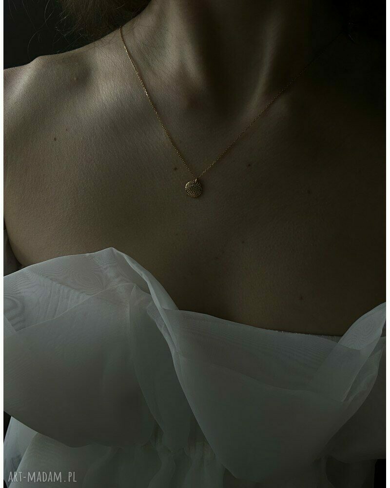 naszyjniki: Złoty naszyjnik z chropowatym kółeczkiem ręcznie wykonane