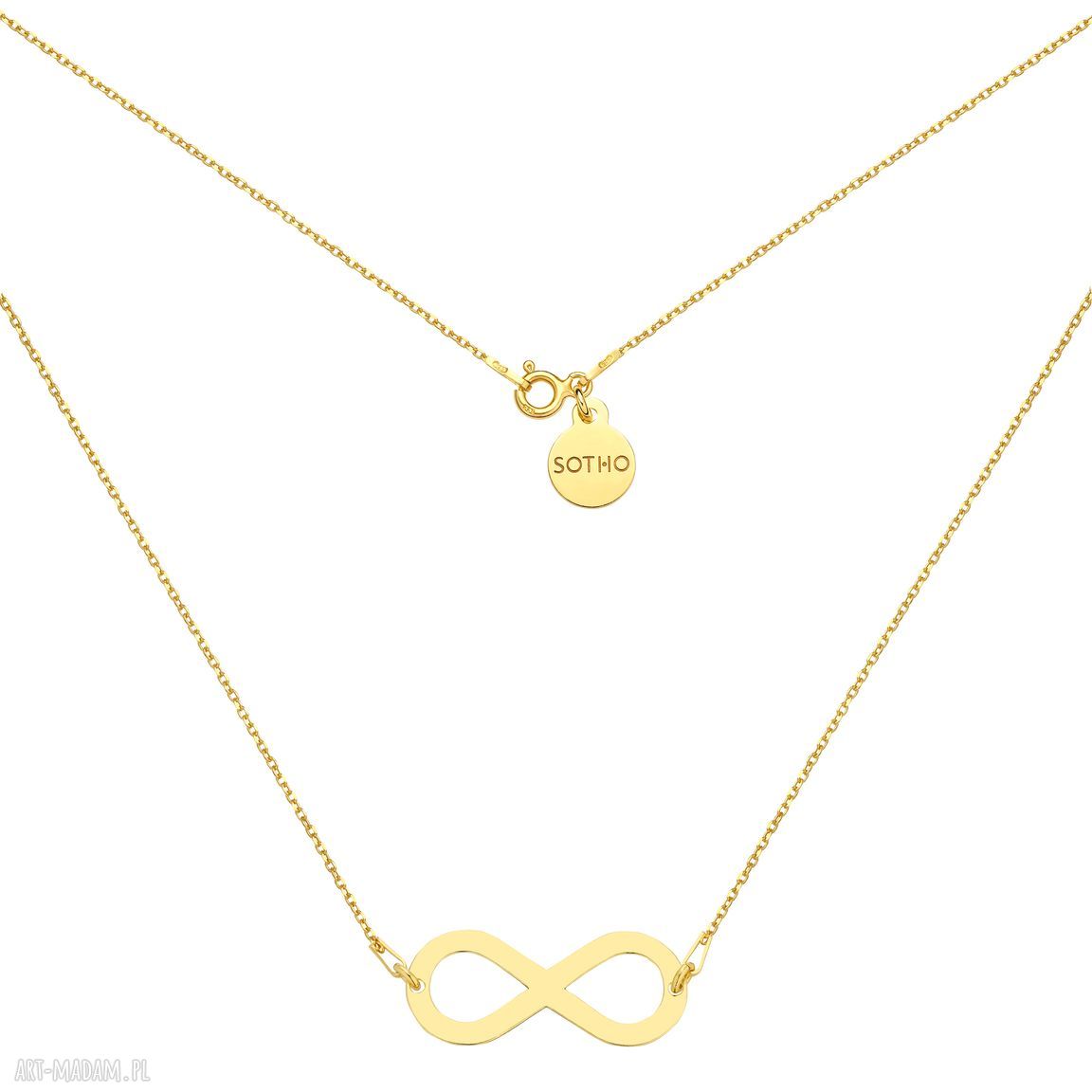 Złoty naszyjnik dużą nieskończonością nieskończoność ła&#