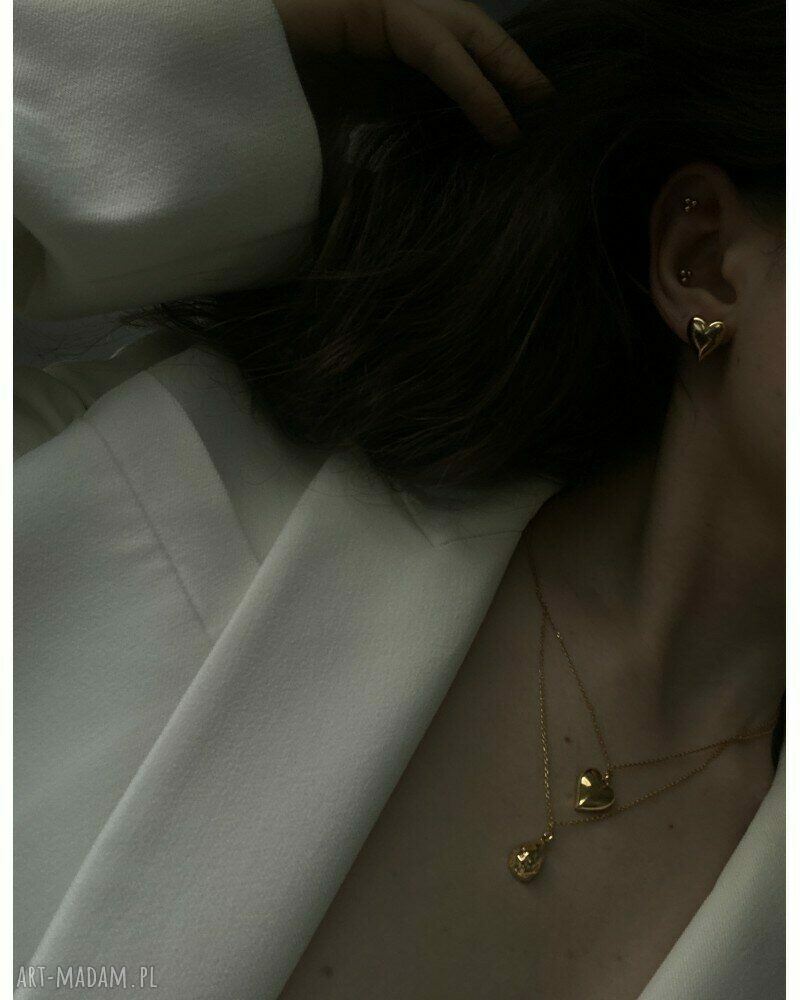 naszyjniki: Złoty naszyjnik z gniecioną kroplą hand made