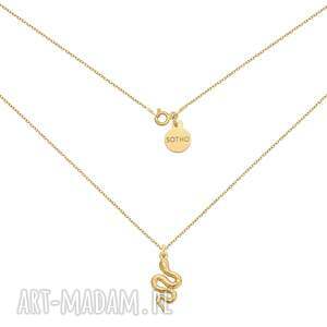 sotho złoty naszyjnik z gniecionym wężem - pozłacany