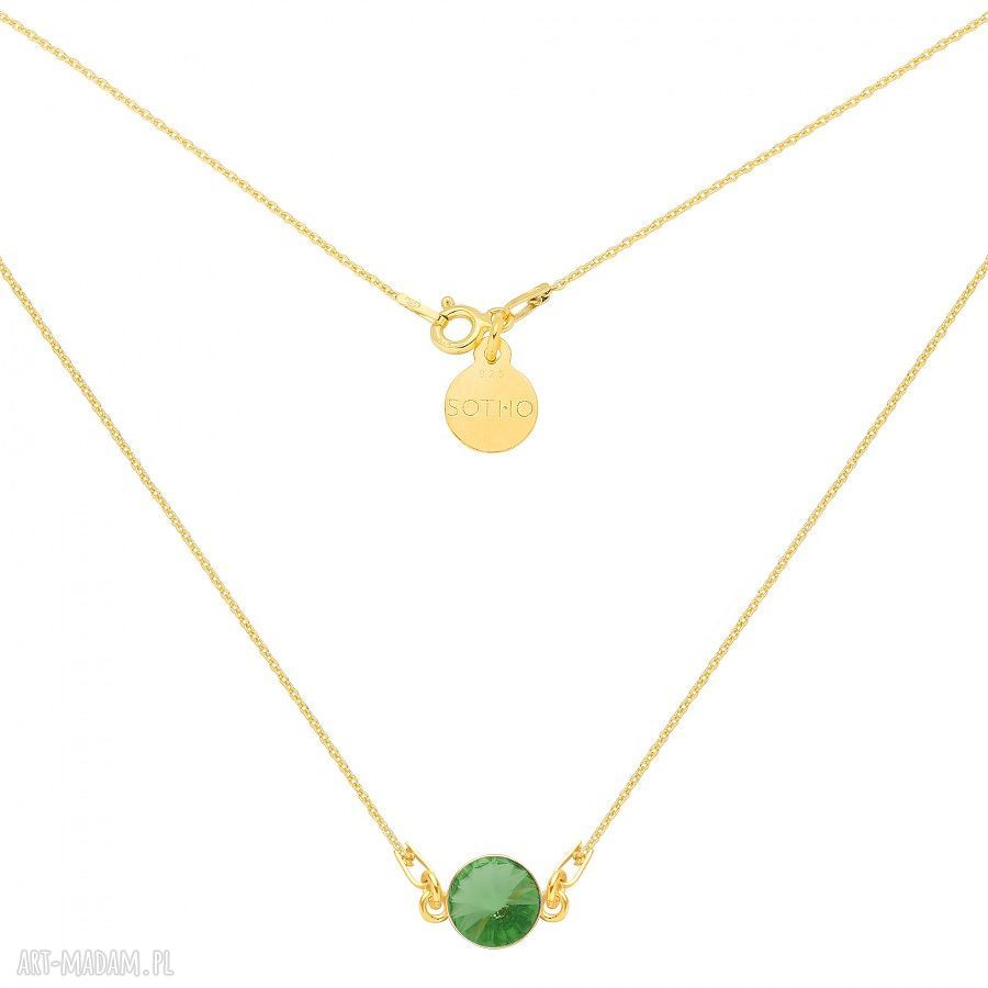 ZŁoty naszyjnik jasnozielonym krysztaŁem swarovski® crystal