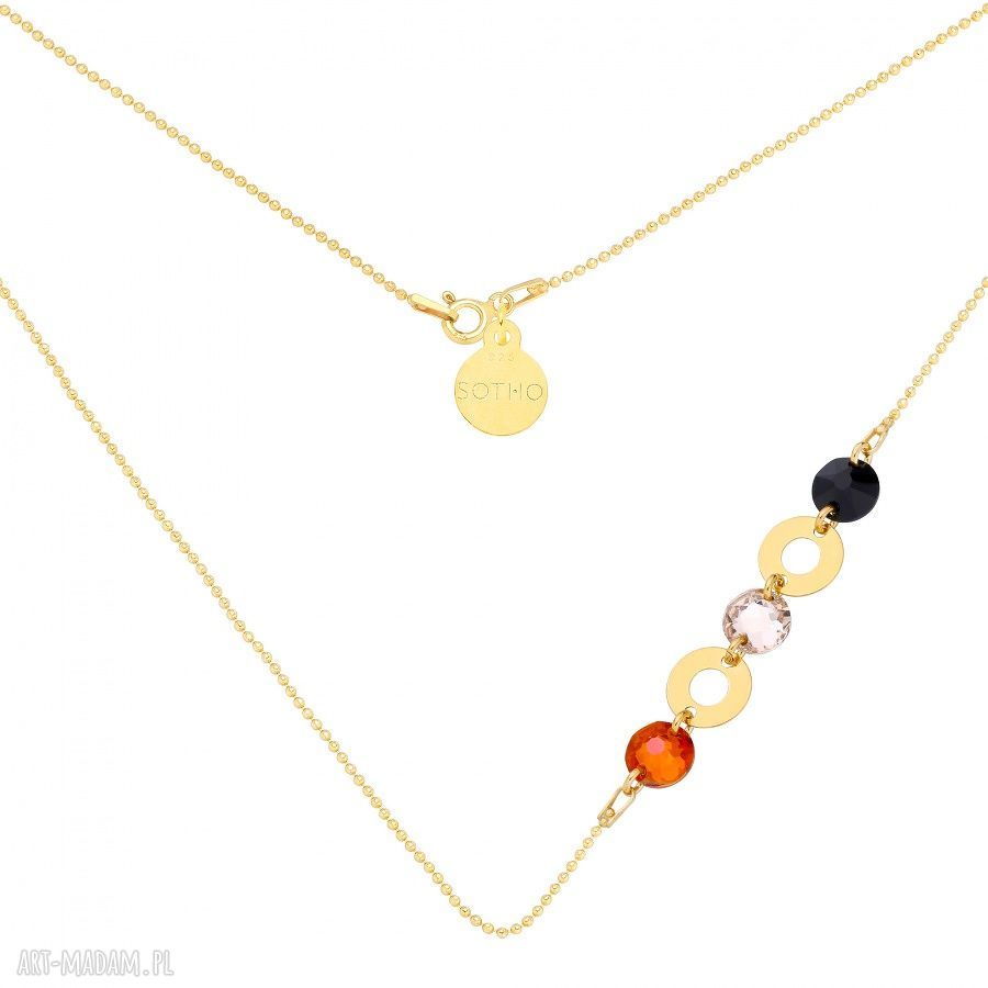 ZŁoty naszyjnik karmami krysztaŁami swarovski® crystal