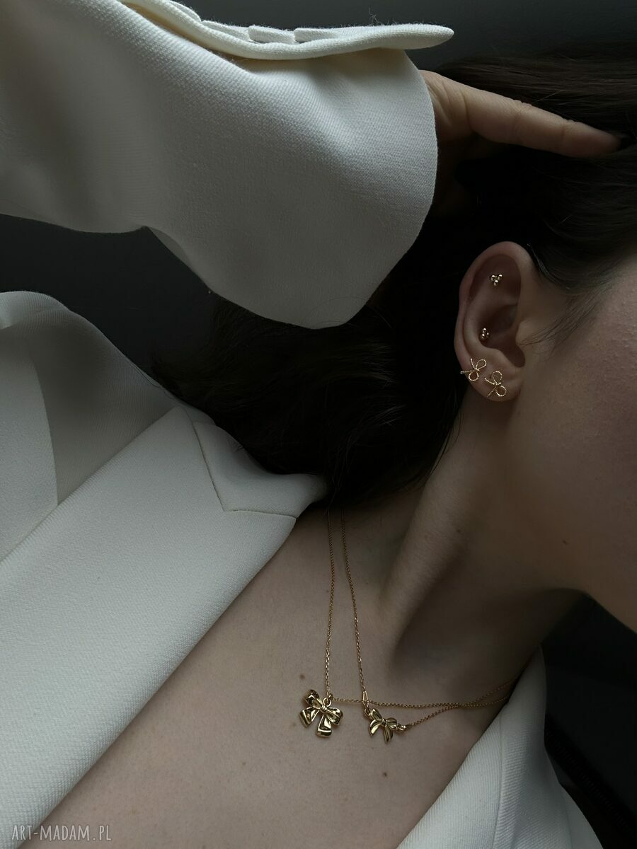 naszyjniki: Złoty naszyjnik z kokardką Autorskie