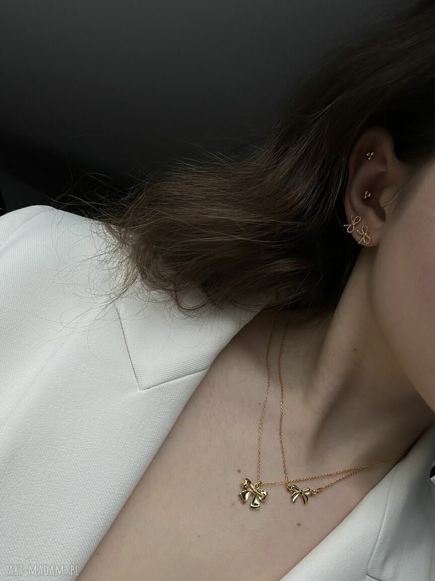 naszyjniki: Złoty naszyjnik z kokardką Autorskie