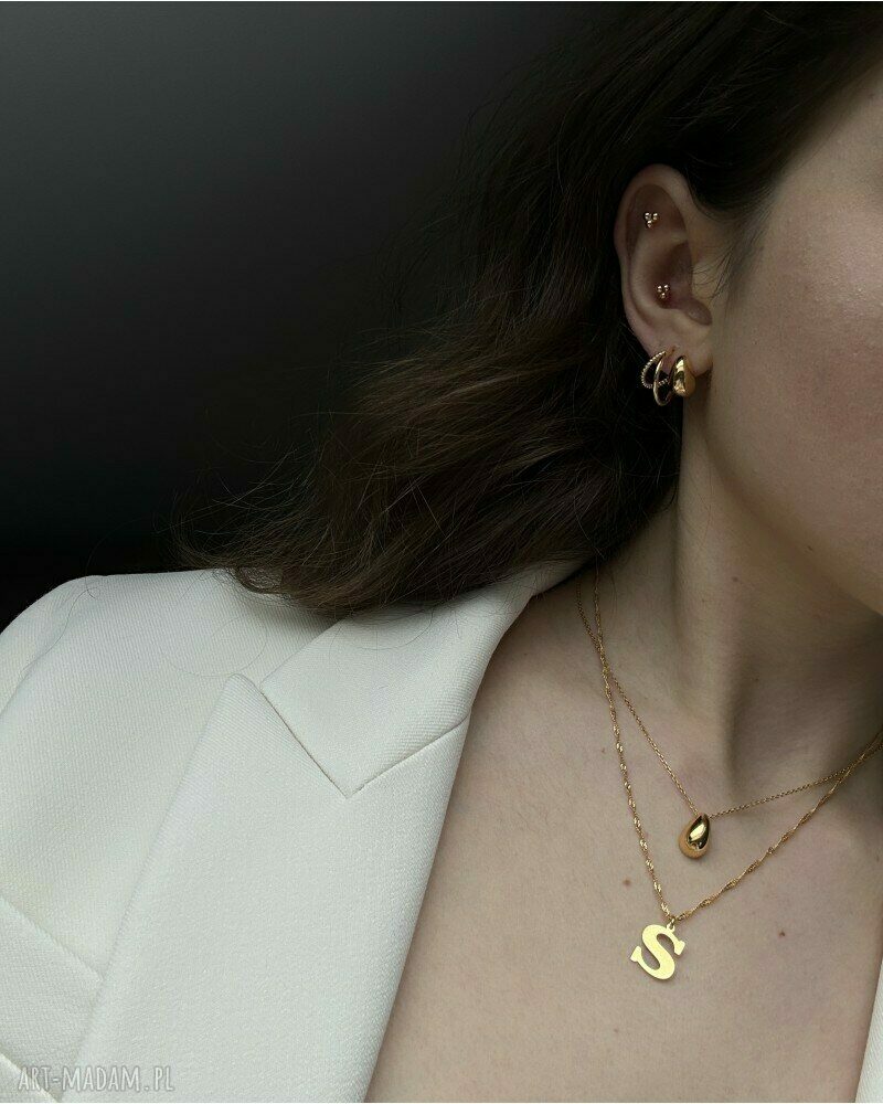 naszyjniki: Złoty naszyjnik z kroplą Hand Made