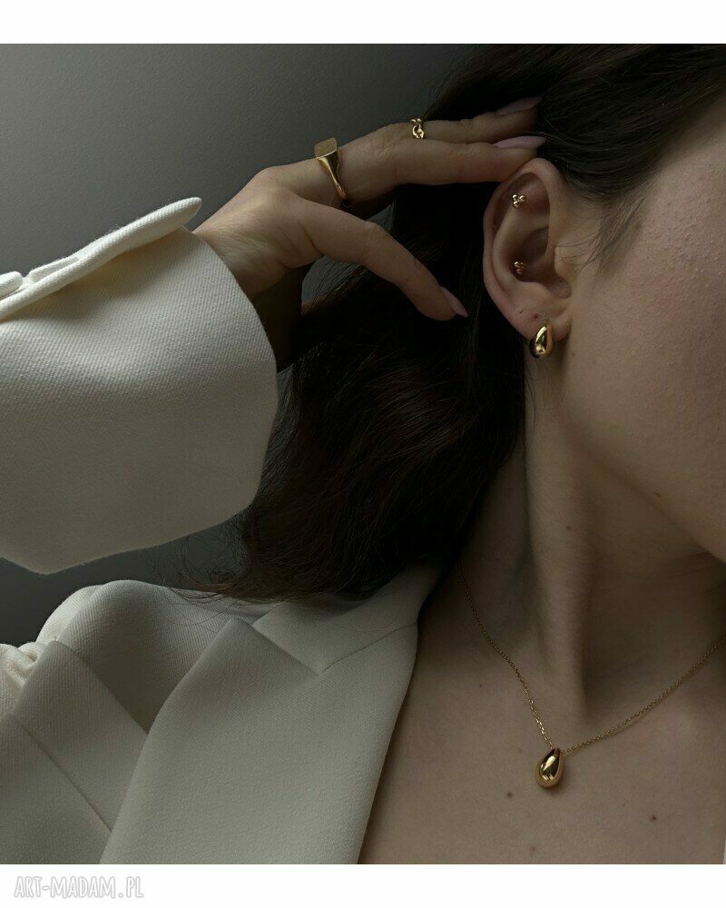 naszyjniki: Złoty naszyjnik z kroplą Hand Made