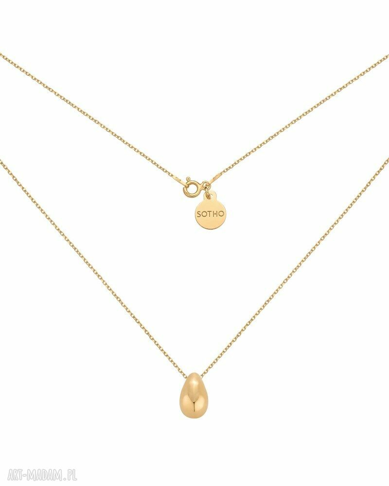 Złoty naszyjnik kroplą wody oraz zawieszką sotho