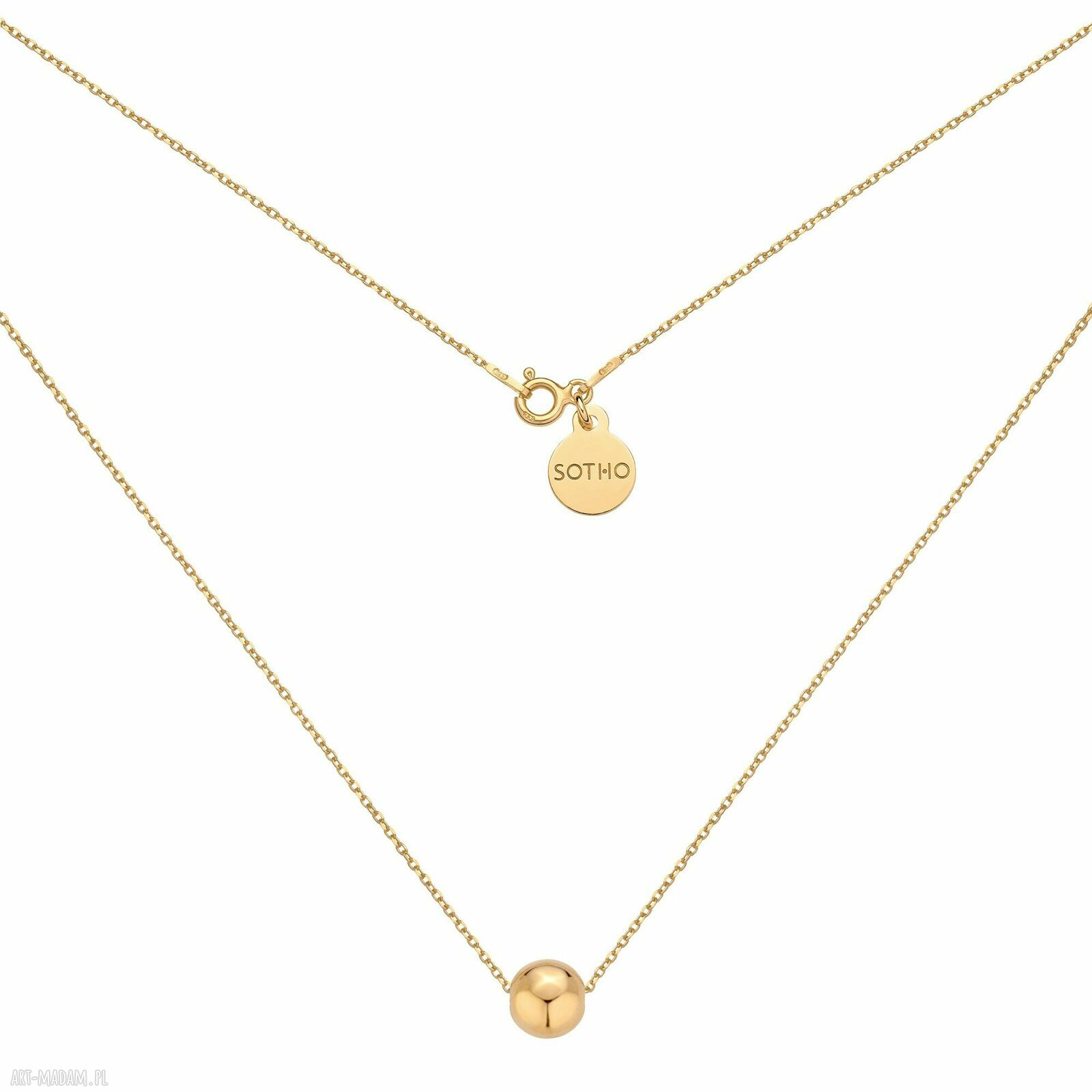 Złoty naszyjnik kulką kula kuleczką pozłacany całość sotho