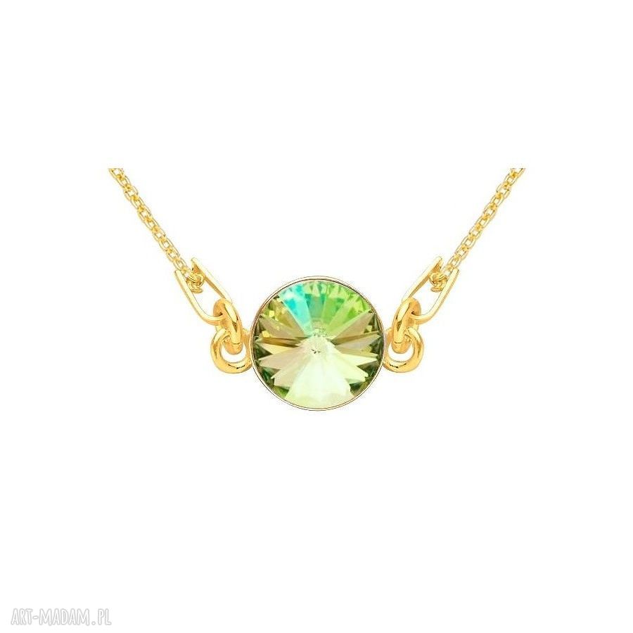 naszyjniki: ZŁOTY NASZYJNIK Z OPALIZUJĄCYM KRYSZTAŁEM SWAROVSKI® CRYSTAL hand made