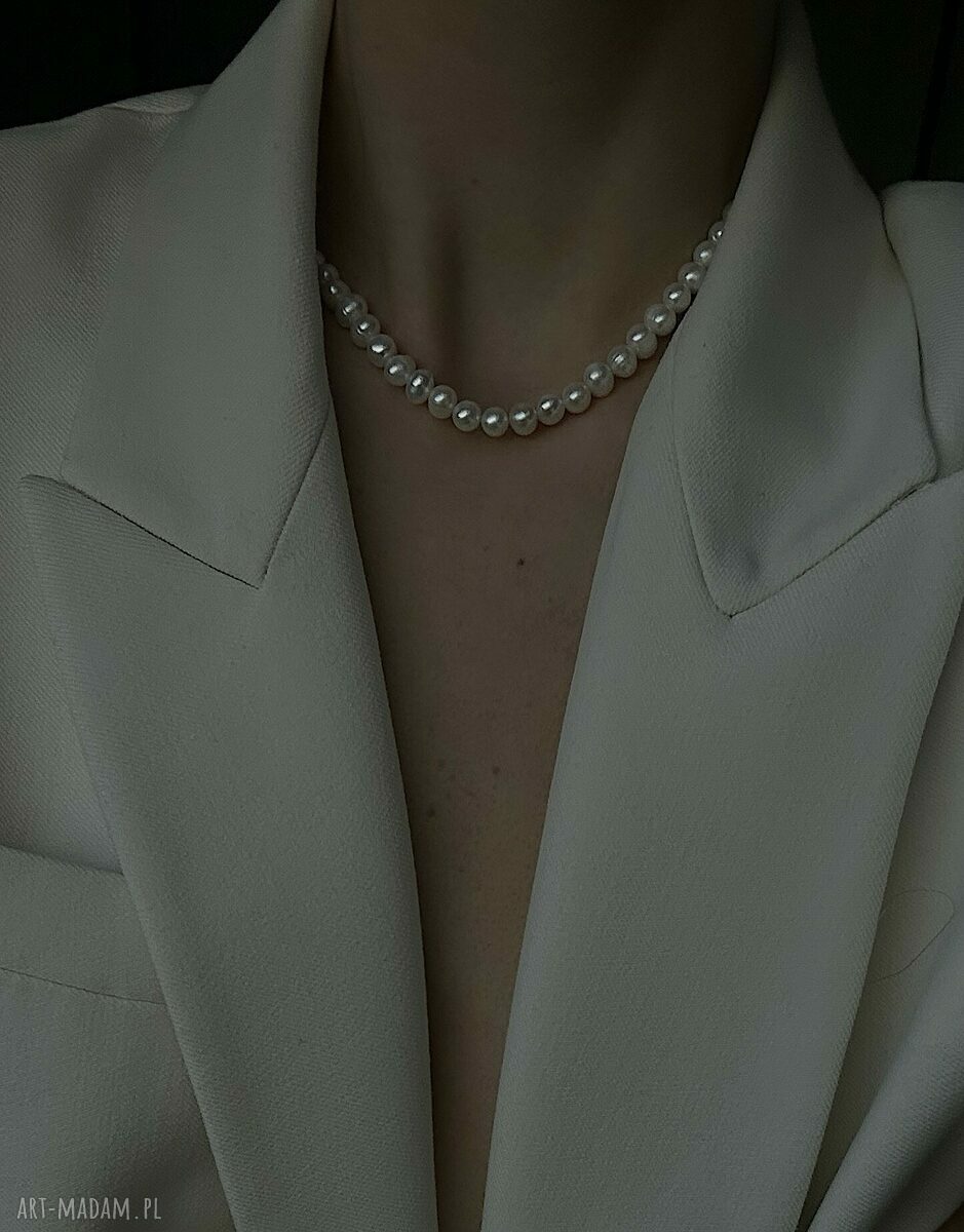 naszyjniki: Złoty naszyjnik z pereł naturalnych ręcznie robione