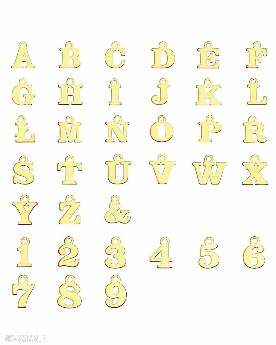 naszyjniki: Złoty naszyjnik z pereł naturalnych z literką 45 cm HandMade