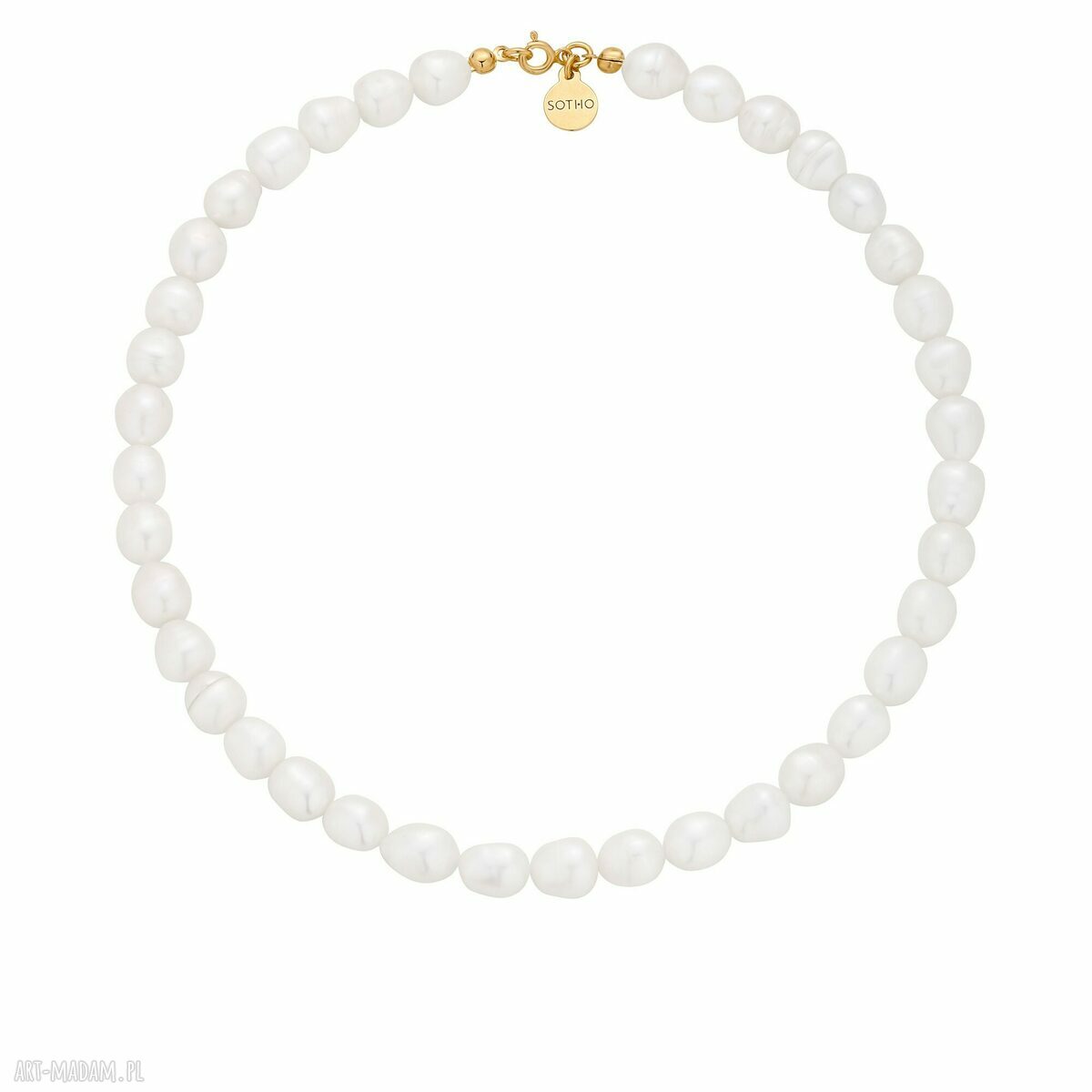 Złoty naszyjnik pereł naturalnych perła perłami naturalnymi modny