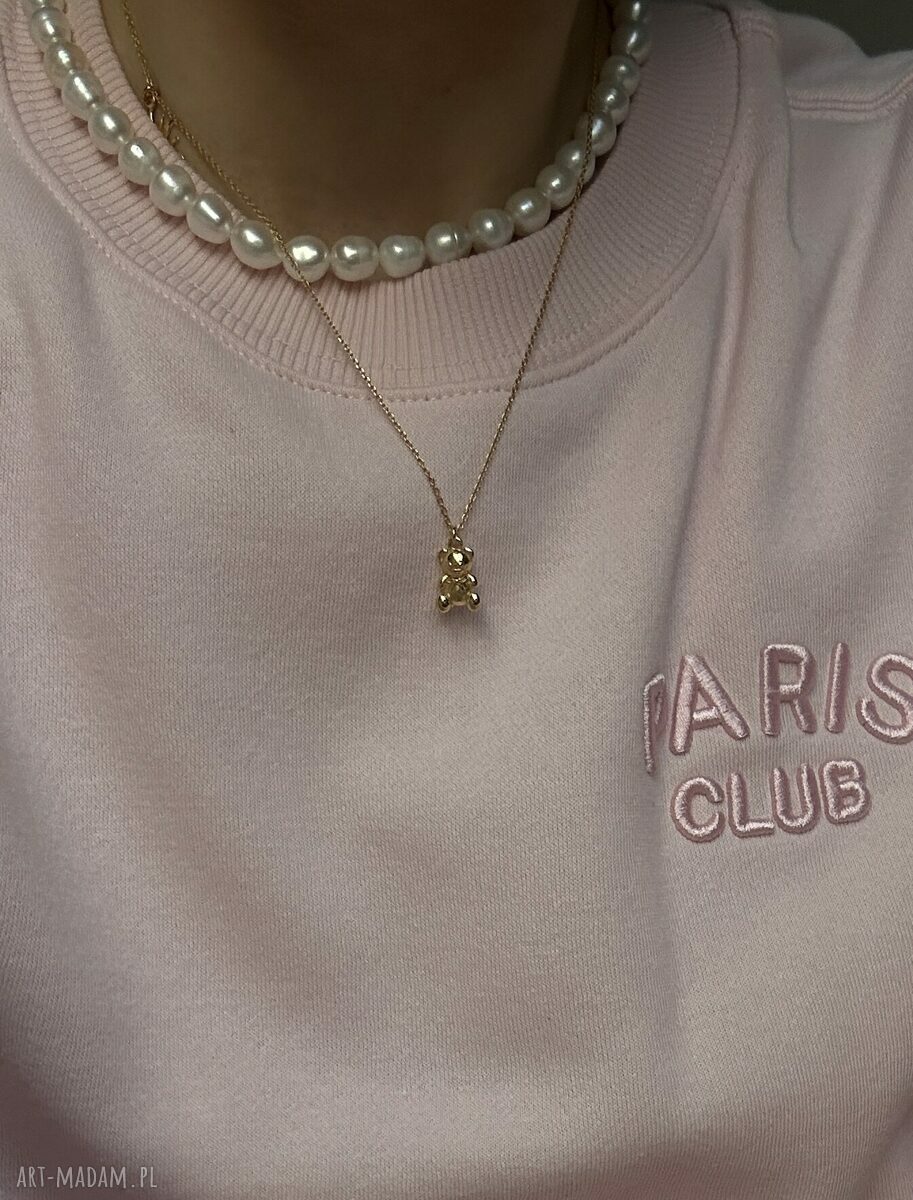 naszyjniki: Złoty naszyjnik z pereł naturalnych Handmade