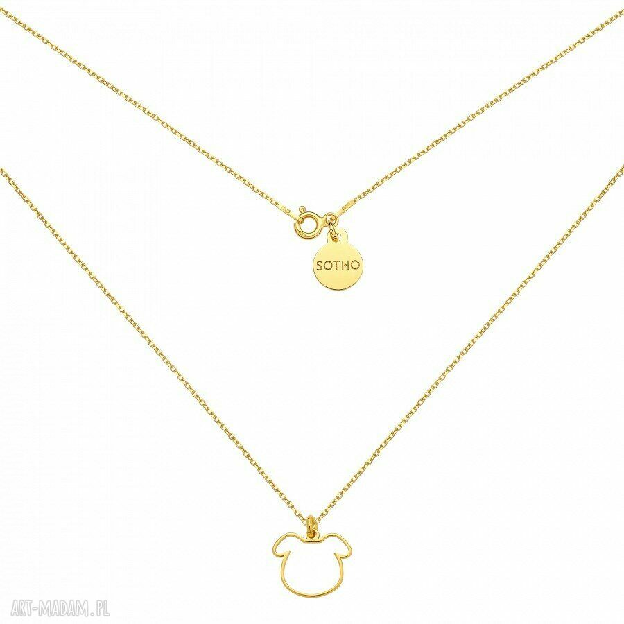 ZŁoty naszyjnik pieskiem pies piesek zawieszka minimalistyczna