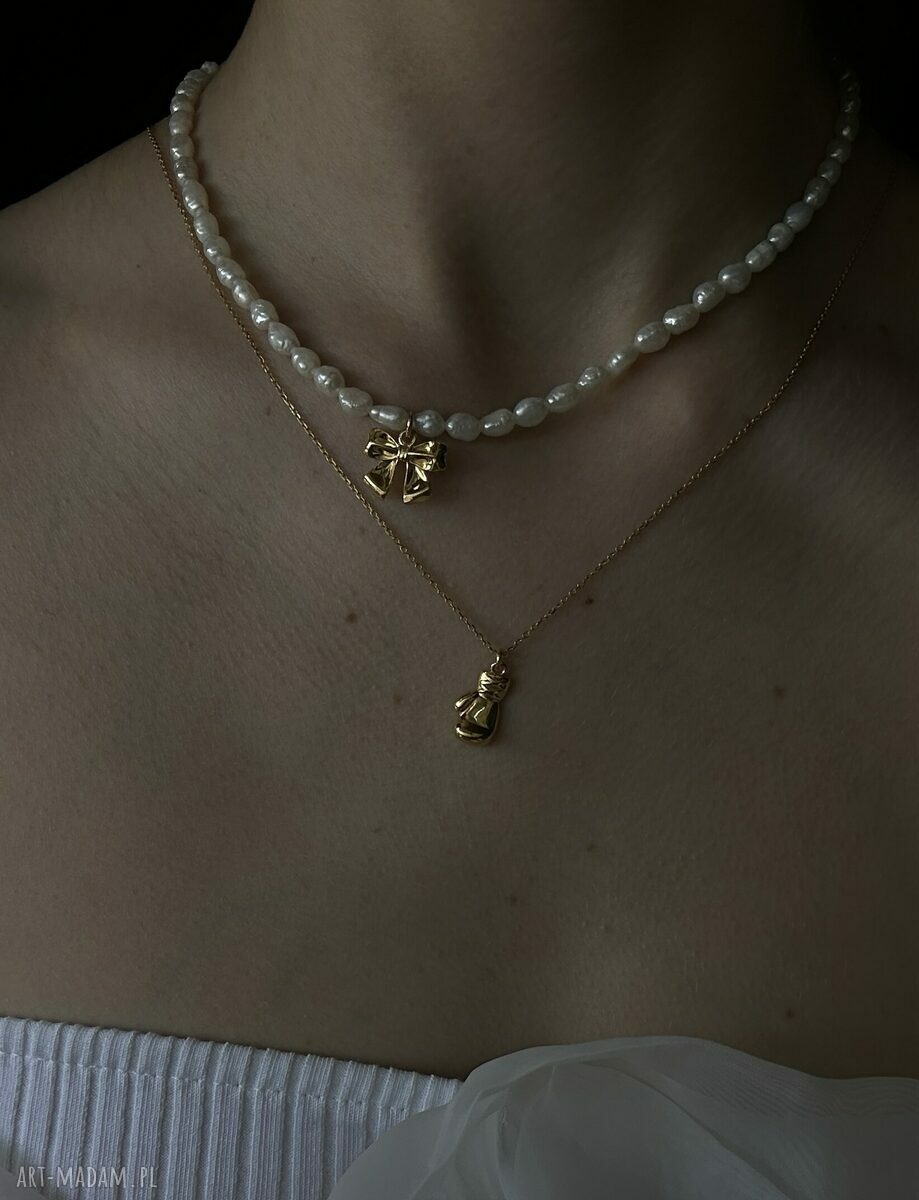 naszyjniki: Złoty naszyjnik z rękawicą bokserską ręcznie wykonane