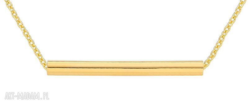 naszyjniki: Złoty naszyjnik z rureczką hand made