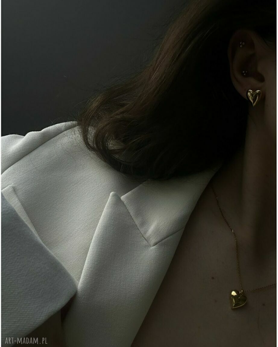 naszyjniki: Złoty naszyjnik z sercem ręczne wykonanie