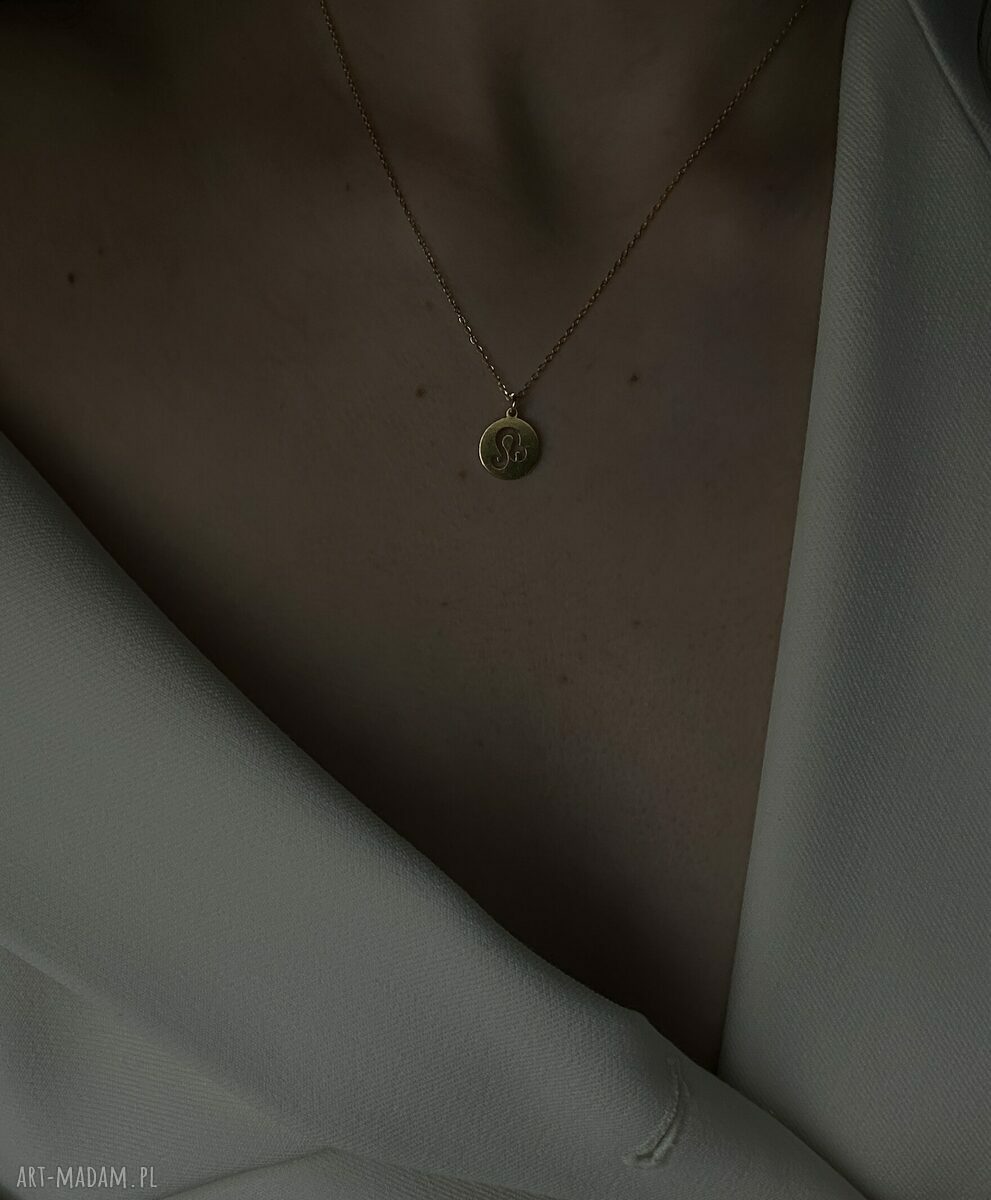 Złoty naszyjnik z zodiakiem Lwa handmade SOTHO