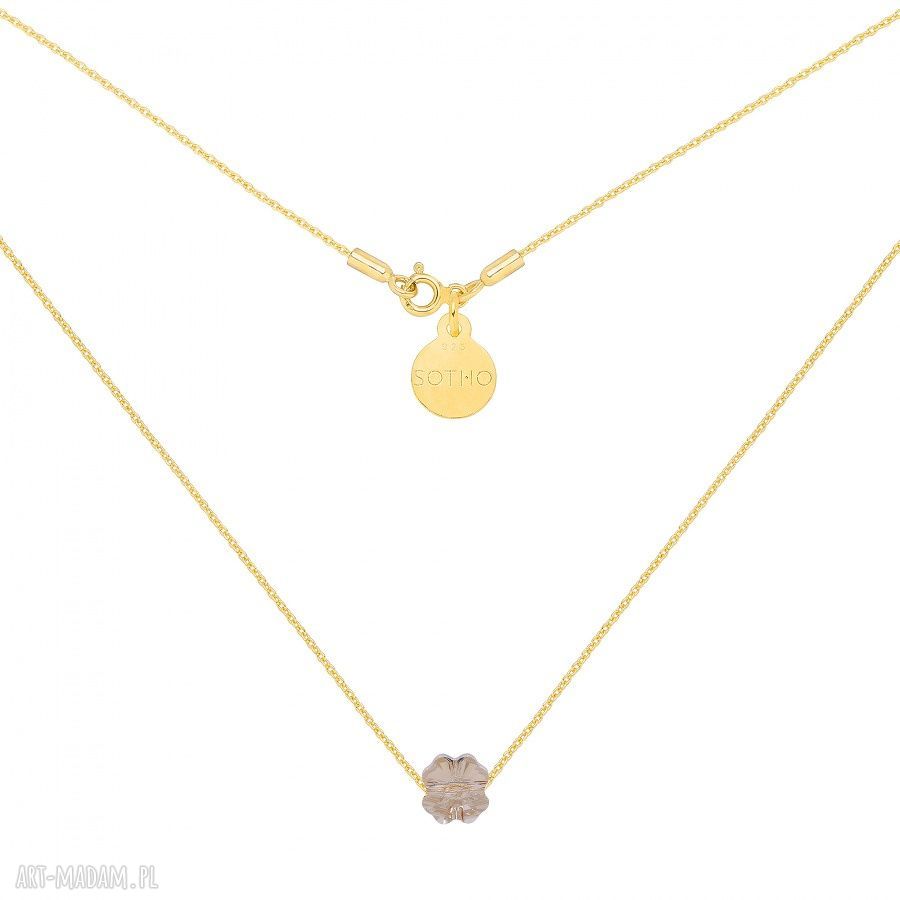 Złoty naszyjnik zdobiony koniczynką swarovski® crystal