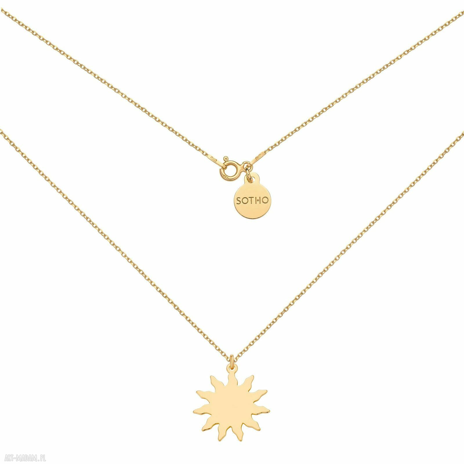 Złoty naszyjnik słoneczkiem słonce sloneczko pozłacany zawieszka