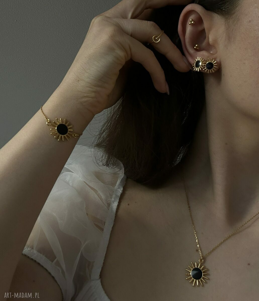 Złoty pierścionek z księżycem srebro 925 pozłacane 24k, handmade SOTHO