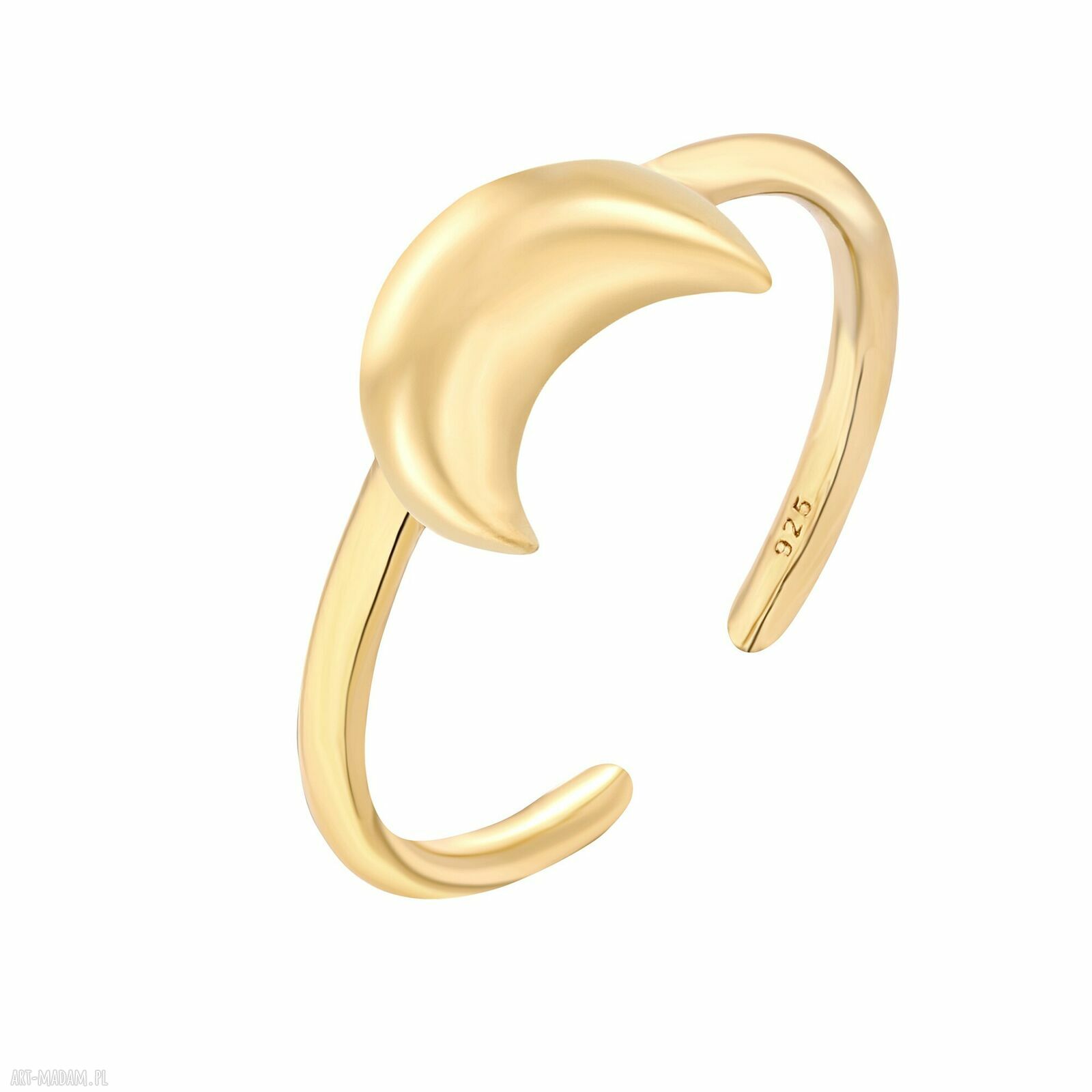 Złoty pierścionek księżycem księżyc modny regulowany sotho
