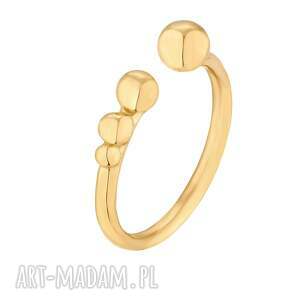 złoty pierścionek z kuleczkami sotho - pozłacany, pierscionek