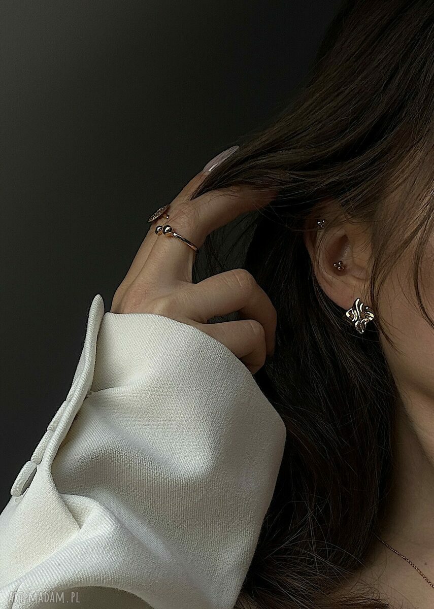 pierścionki: Złoty pierścionek z kuleczkami HandMade