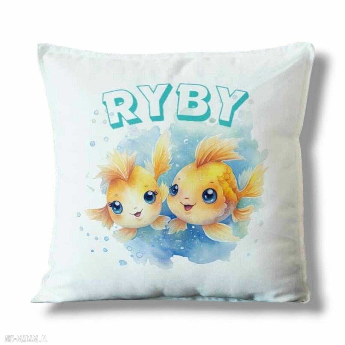 Poduszka zodiak Ryby dla dziecka - miękka minky i welur