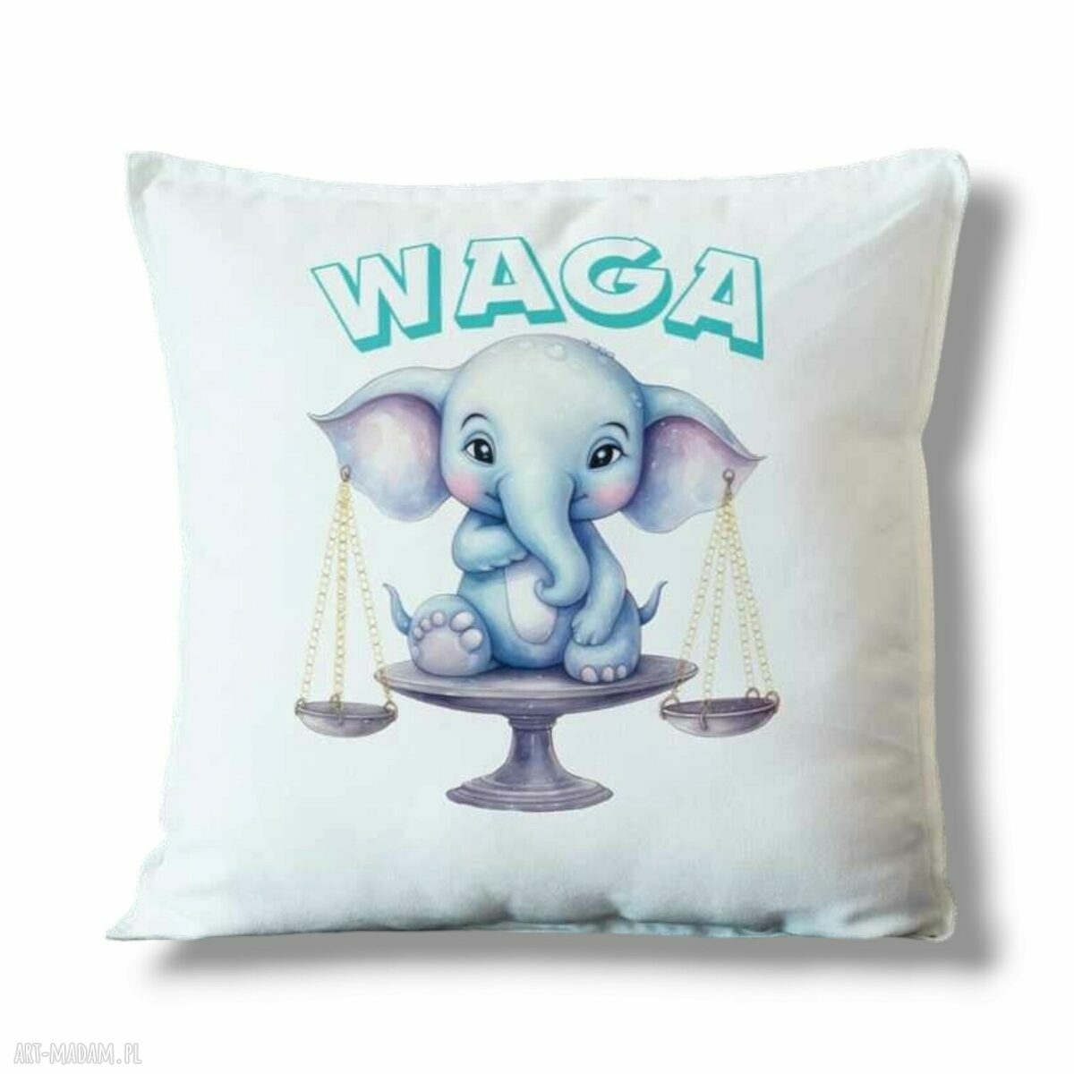 Dziecięca poduszka welurowa ze znakiem zodiaku i horoskopem