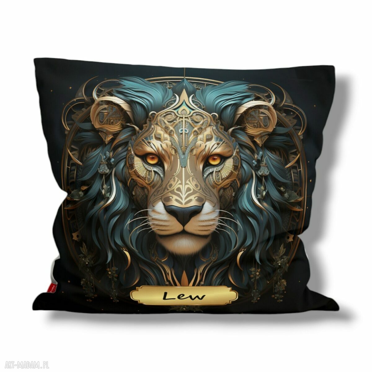 Poduszka znak zodiaku Lew - horoskop w welurowym stylu 42x42