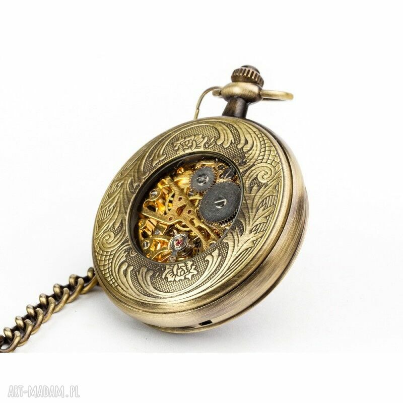 Zodiak II - zegarek-wisior z konstelacjami i mechanizmem widocznym - prezent handmade
