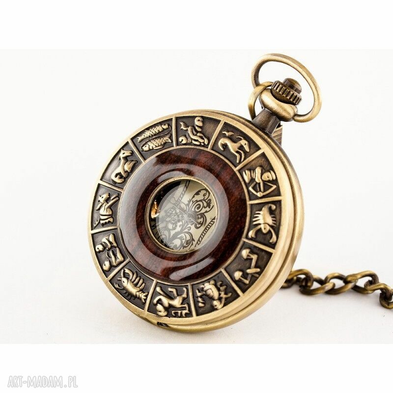 Zodiak II - zegarek-wisior z konstelacjami i mechanizmem widocznym - prezent handmade