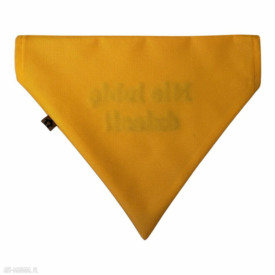 Żółta bandana dla psa XL „Nie lubię dzieci!” - wodoodporna chustka na spacer